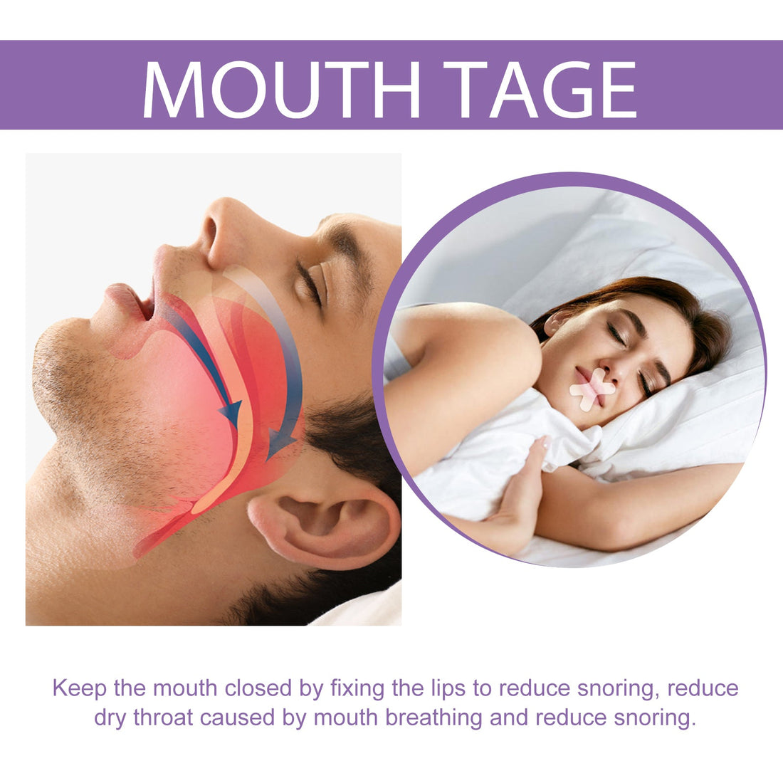 Sleep Anti-Snoring Mouth Tape Patch for Better Breathing