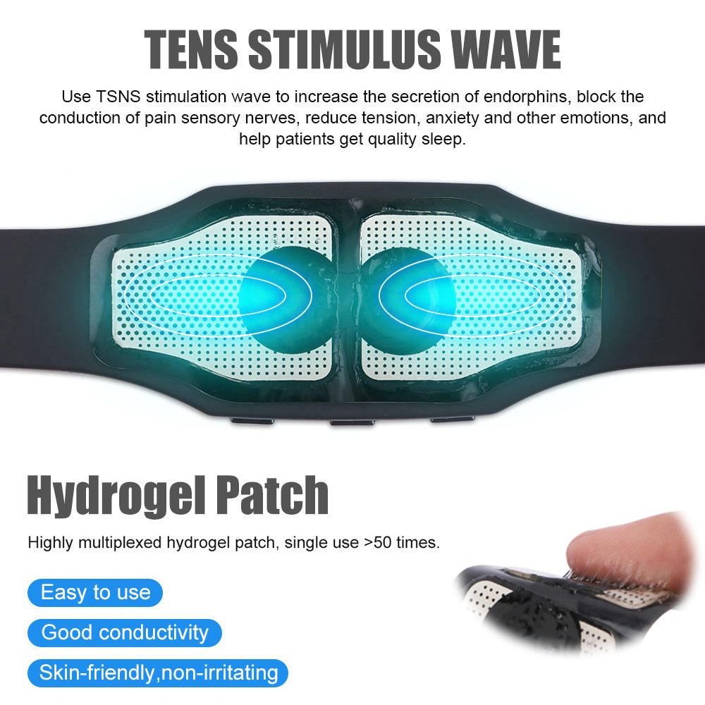 Smart EMS Sleep Aid Device Portable Electrotherapy Massager Black Pink