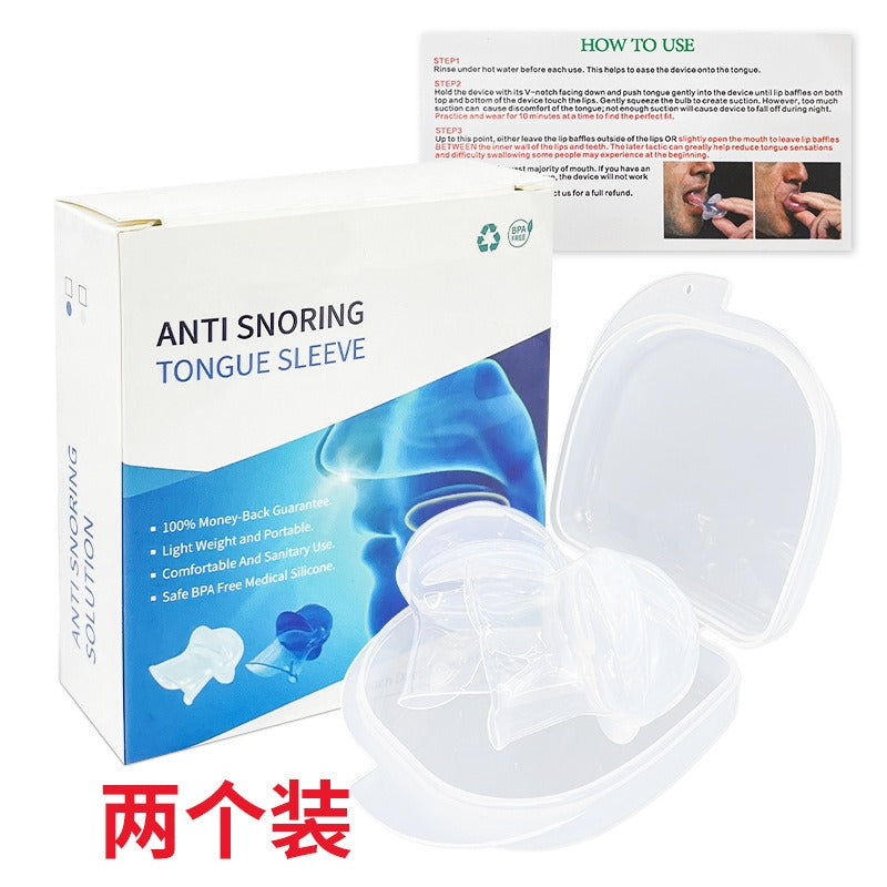 Silicone Anti-Snoring Tongue Sleeve Respirator Sleep Support Device