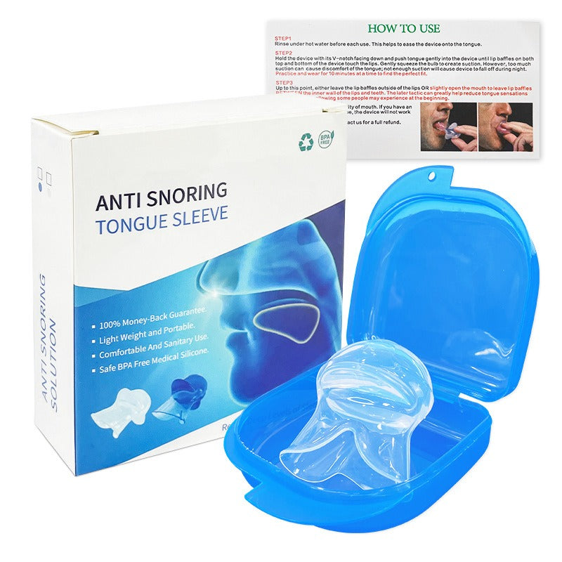 Silicone Anti-Snoring Tongue Sleeve Respirator Sleep Support Device