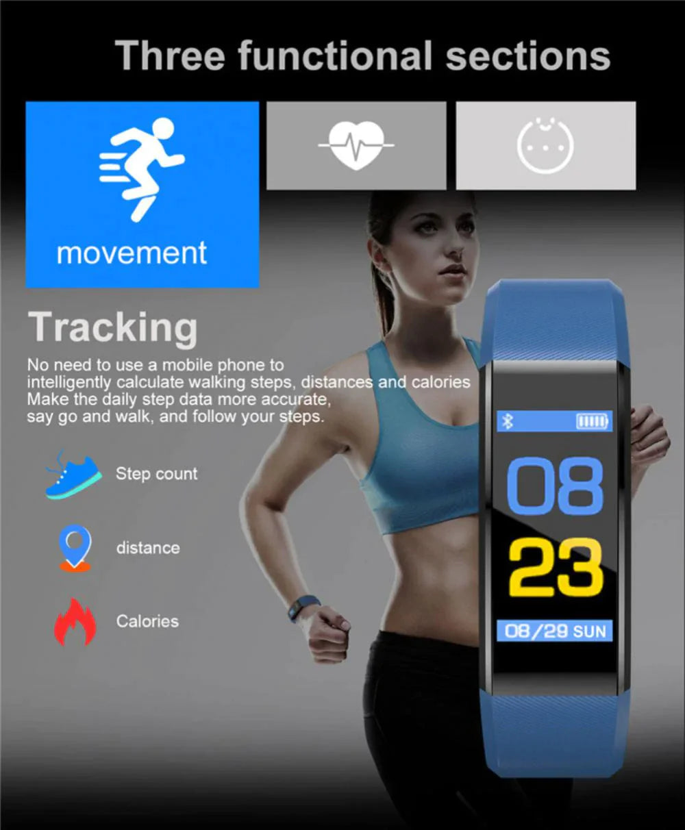 Fitness Smart Watch Activity Tracker Heart Rate Oxygen BP Monitor