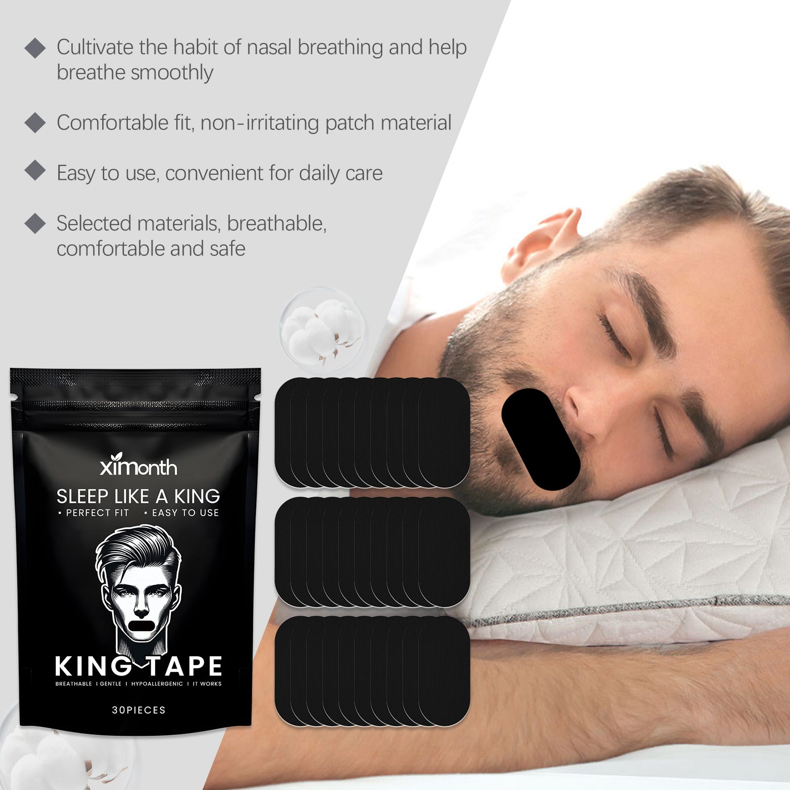 Anti-Snoring Sleep Tape Breathable Mouth Tape for Comfort