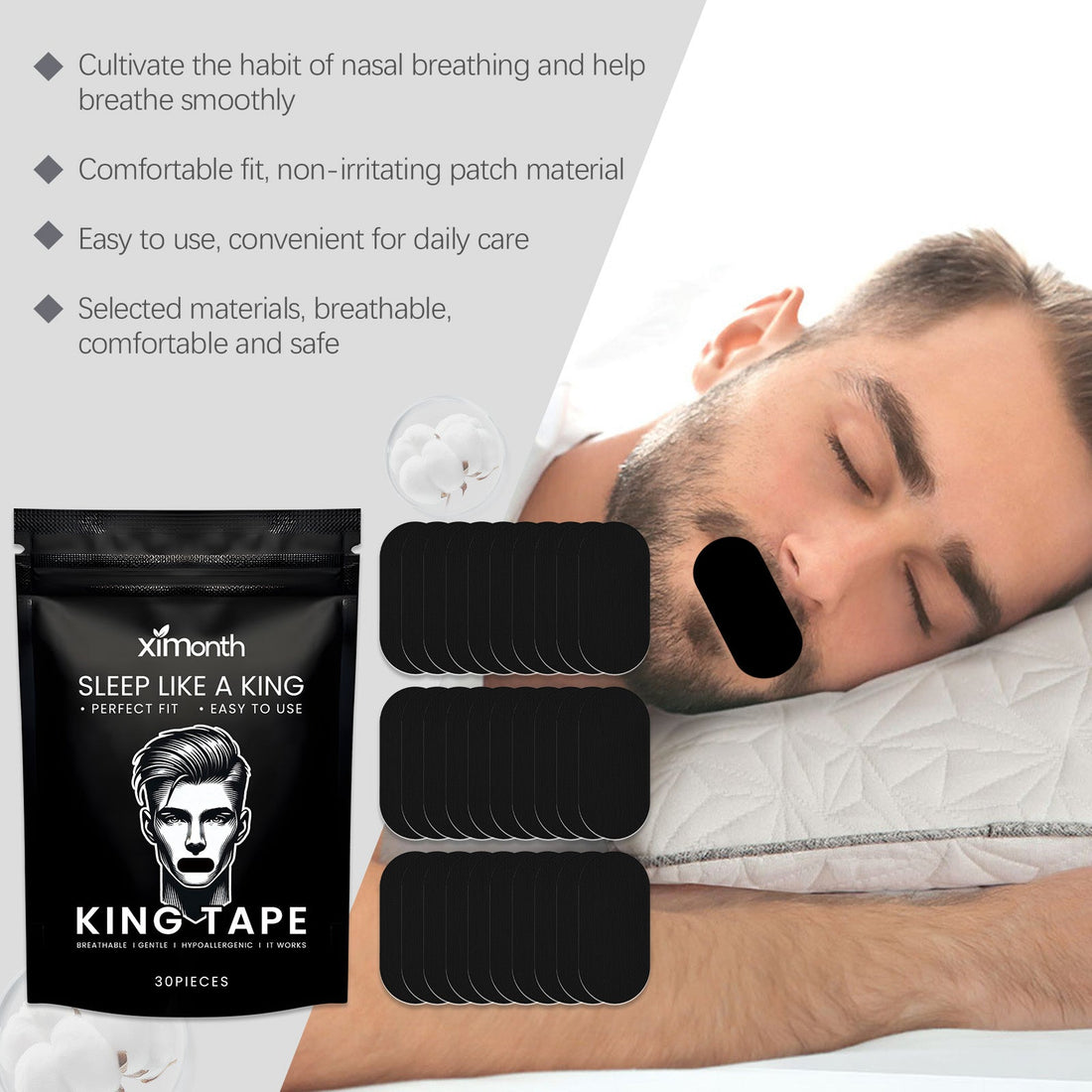 Anti-Snoring Sleep Tape Breathable Mouth Tape for Comfort