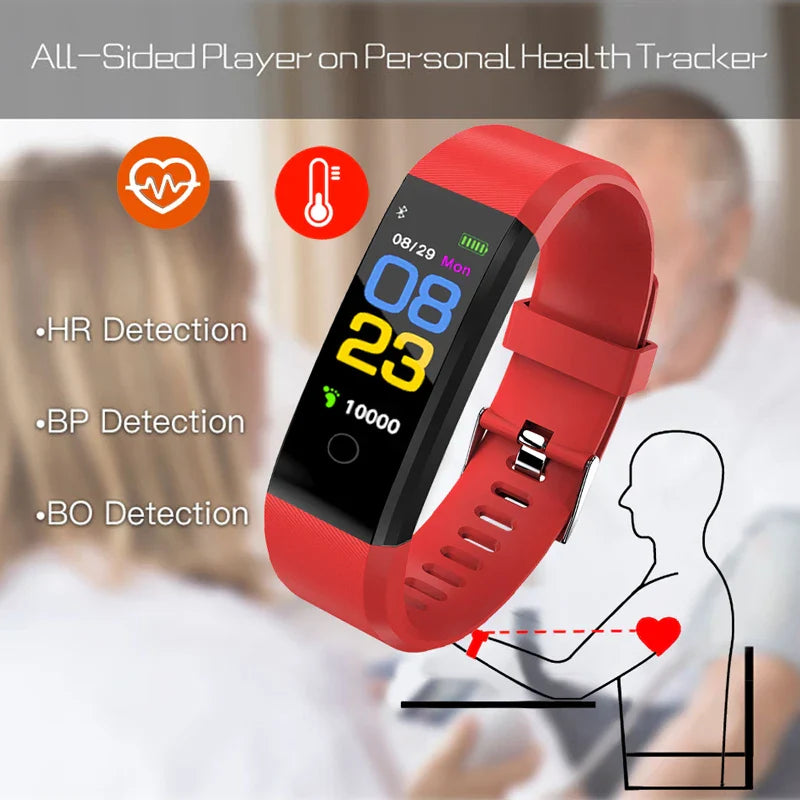 Smart Watch Men Women Heart Rate Blood Pressure Fitness Tracker
