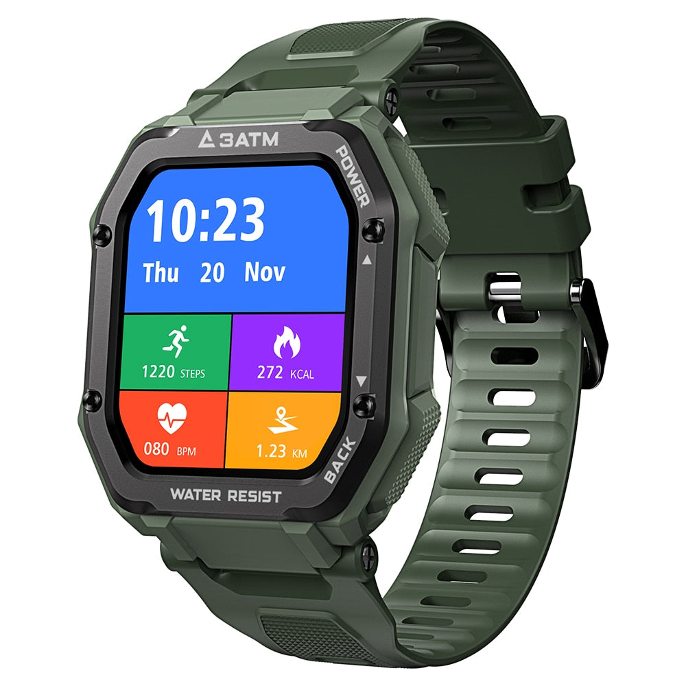 Rugged Outdoor Sports Watch Men Waterproof Fitness Tracker Smartwatch
