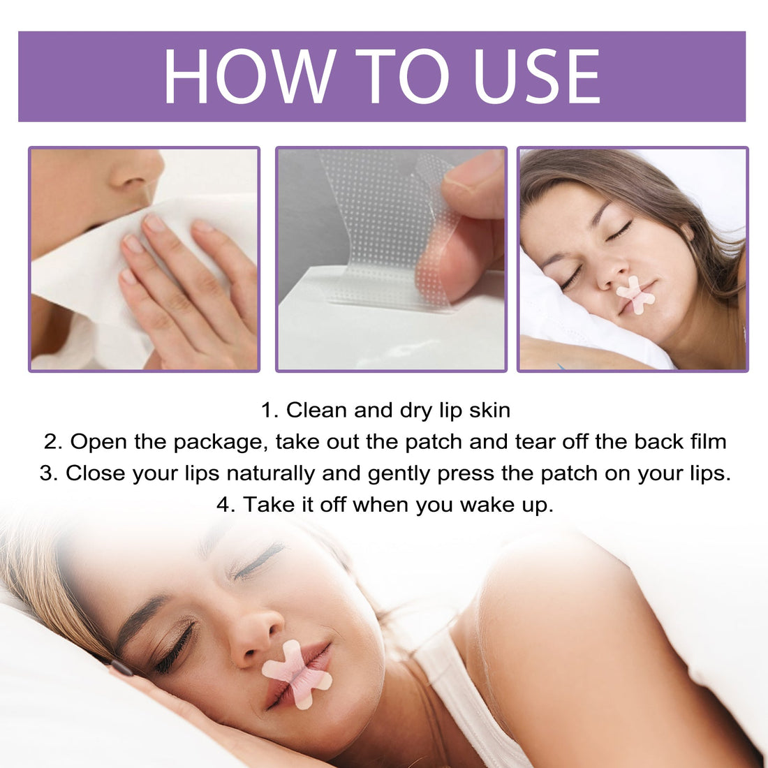 Sleep Anti-Snoring Mouth Tape Patch for Better Breathing