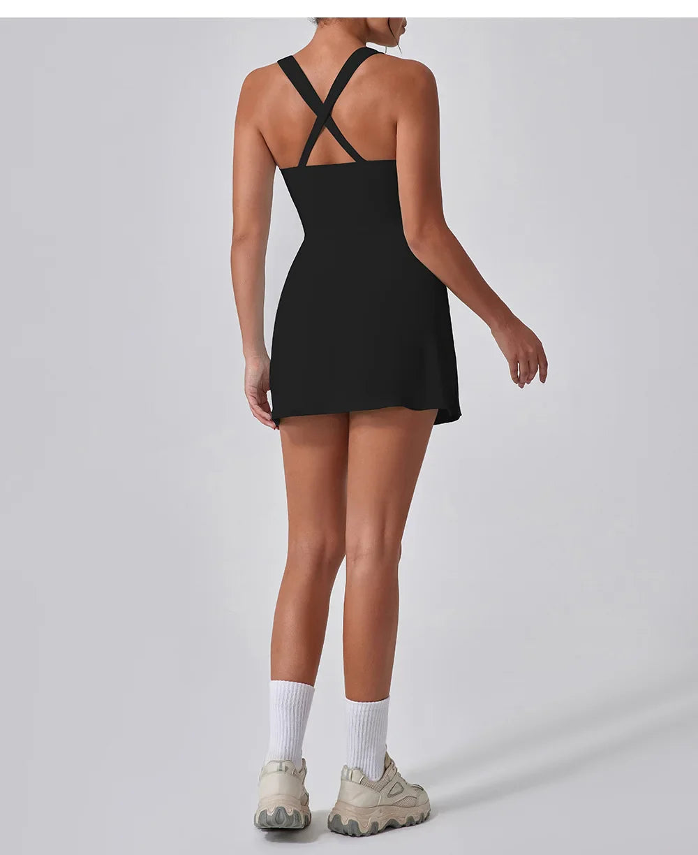 Women's Golf Dress with Shorts Tennis Workout Dress