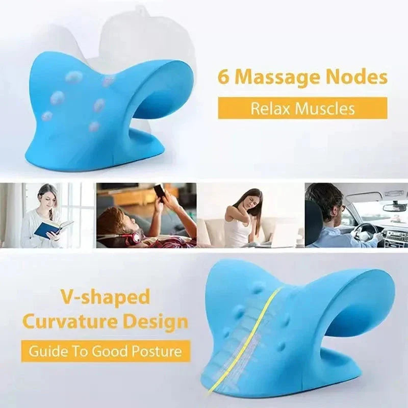 Neck Stretcher & Cervical Traction Massager Pillow for Shoulder & Spine Relief