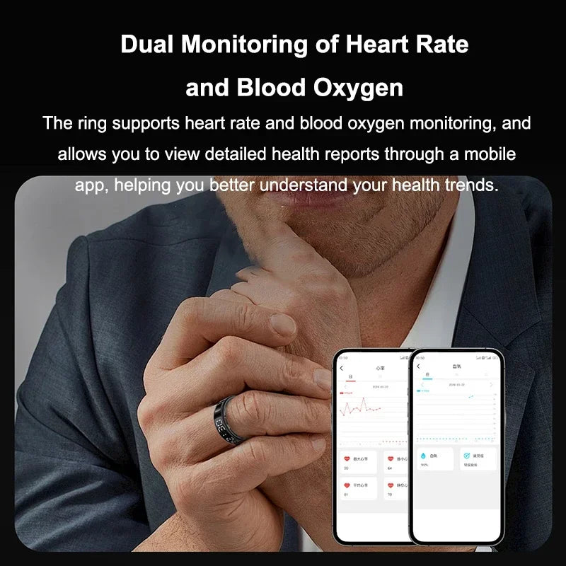 Smart Ring Health Tracker Heart Rate Oxygen Sleep Fitness