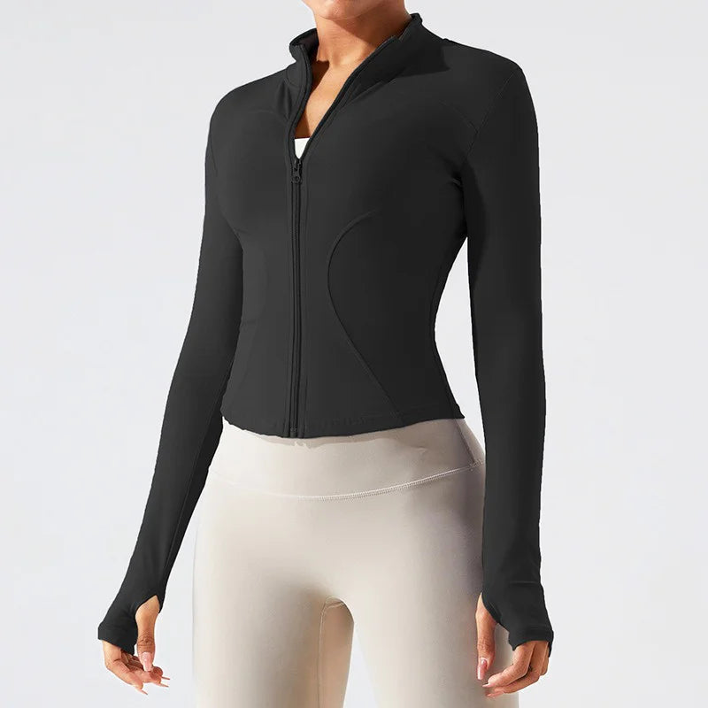 PofyBofy Women's Thumb Hole Workout Jacket