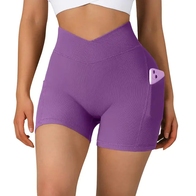 Women’s High Waist Seamless Sports Workout Fitness Yoga Shorts