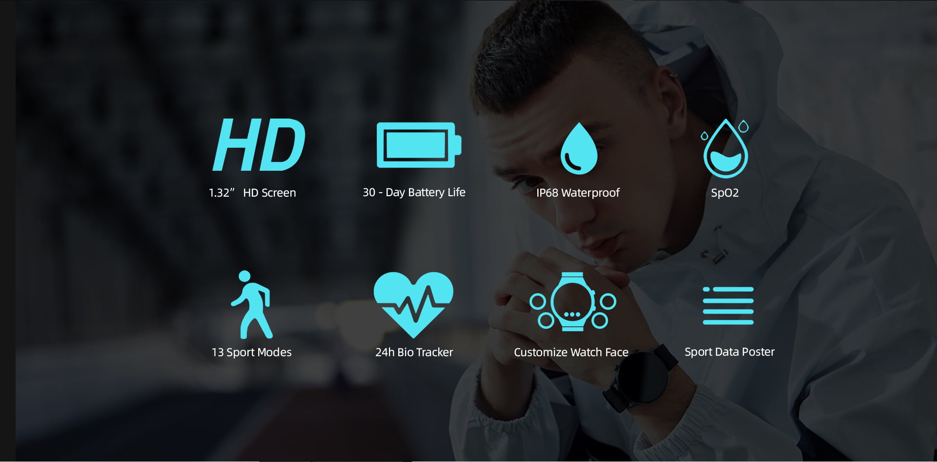 Smart Watch Men Women Bluetooth Fitness Tracker Heart Rate Waterproof