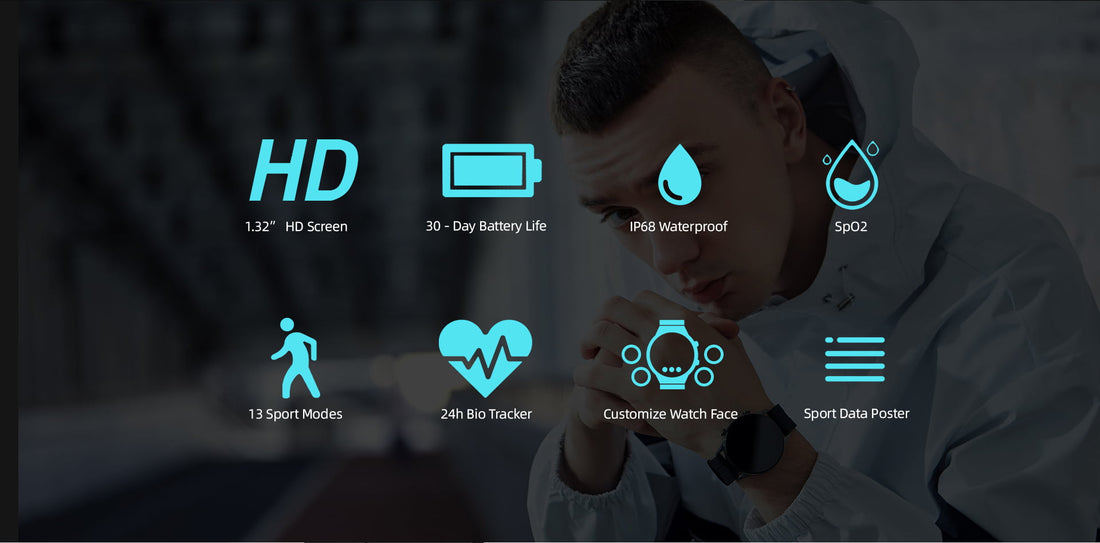 Smart Watch Men Women Bluetooth Fitness Tracker Heart Rate Waterproof