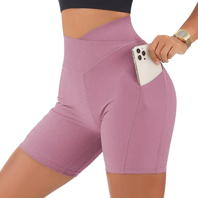 Women’s High Waist Seamless Sports Workout Fitness Yoga Shorts