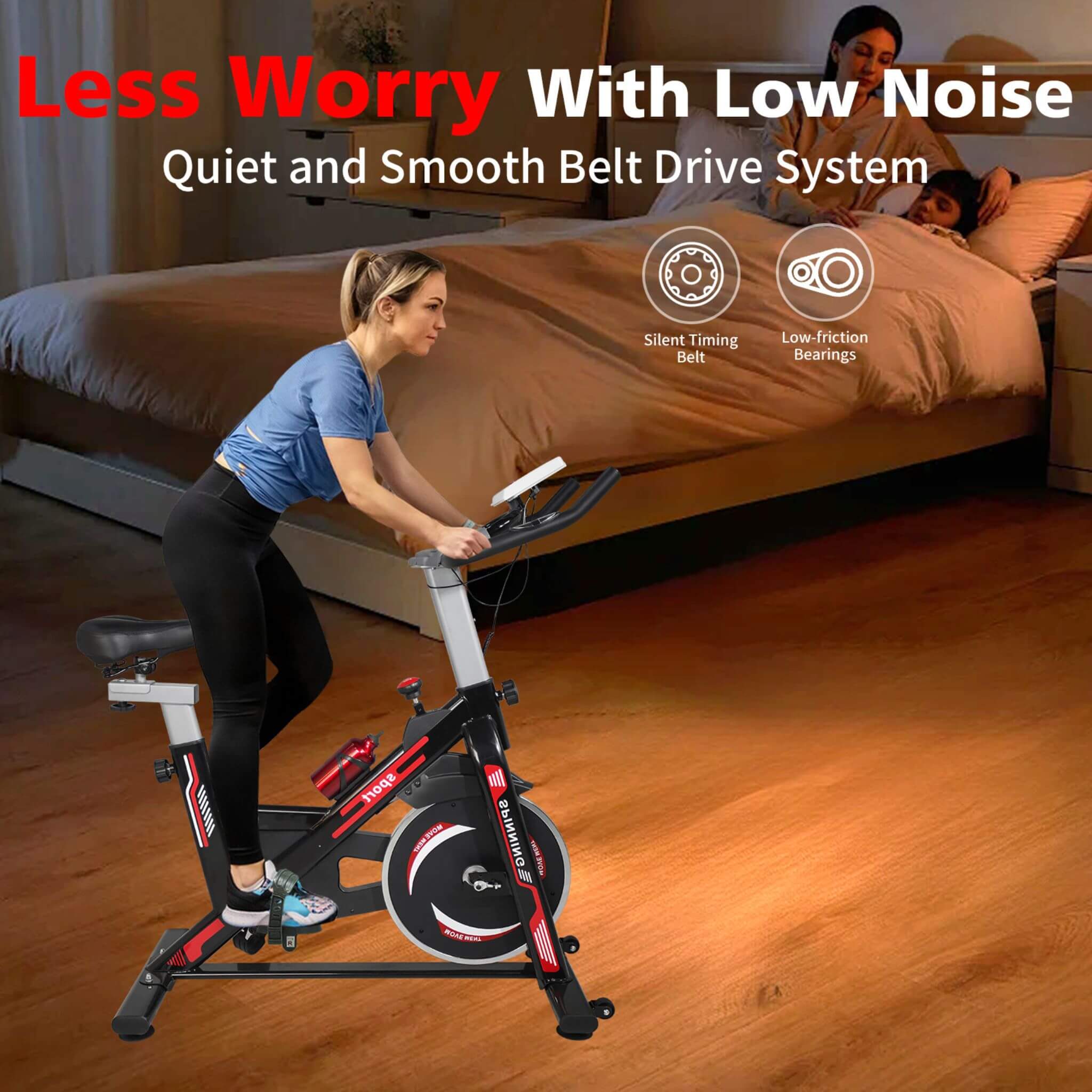 Rovix Indoor Exercise Spin Bike With Comfortable Cushioned Seat (SAK71645)