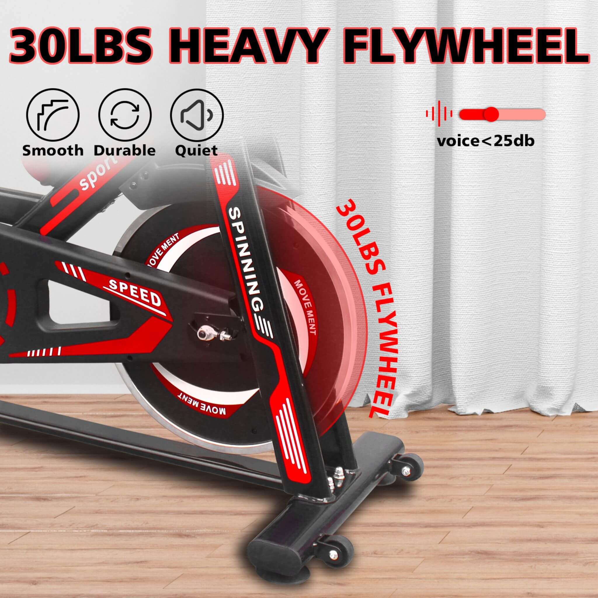 Rovix Indoor Exercise Spin Bike With Comfortable Cushioned Seat (SAK71645)