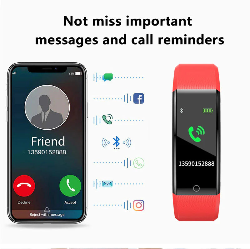 Fitness Smart Watch Activity Tracker Heart Rate Oxygen BP Monitor