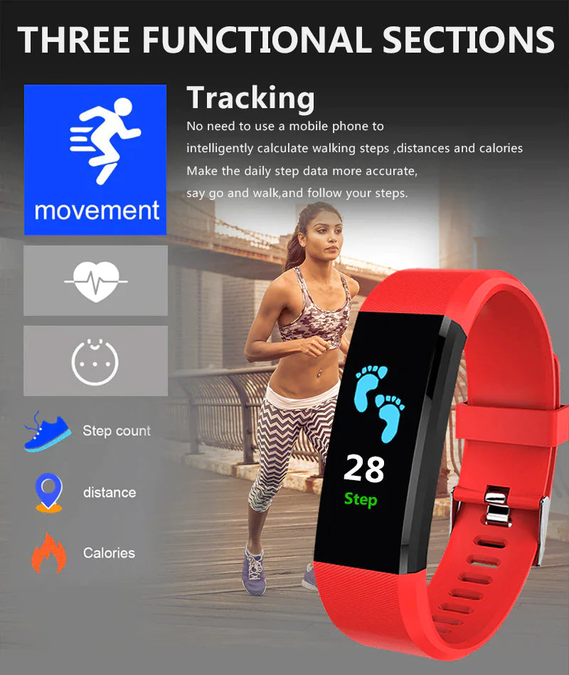 Fitness Smart Watch Activity Tracker Heart Rate Oxygen BP Monitor